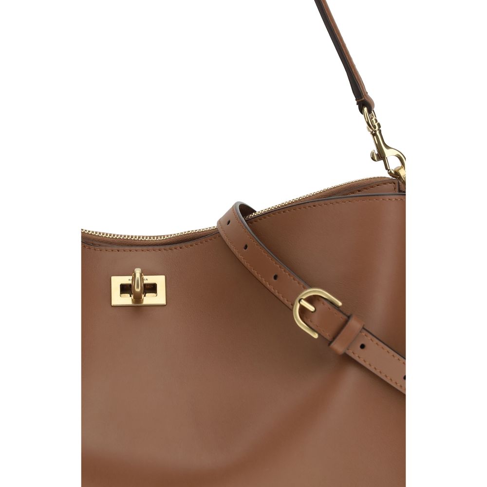Beige Kalbsleder Bos Taurus Schultertasche