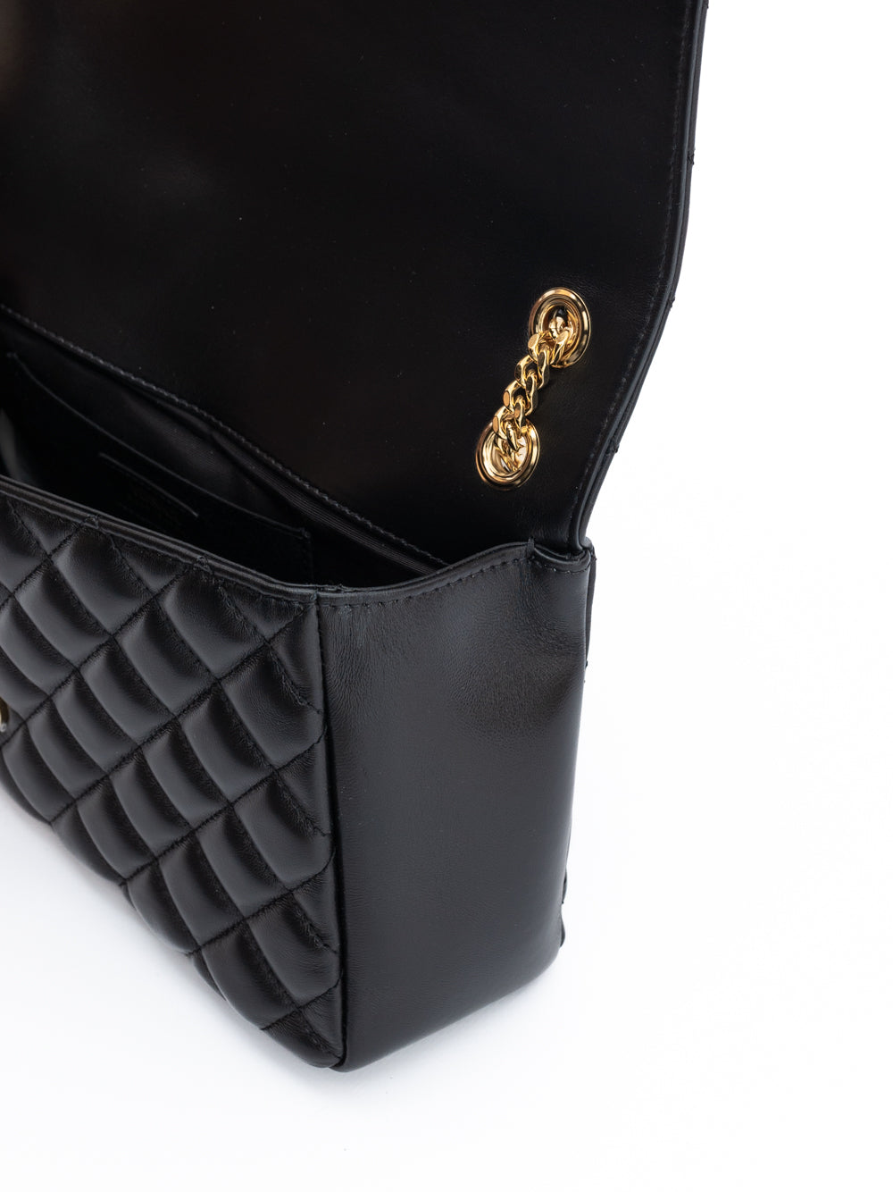 Black Quilted Leather Shoulder Bag