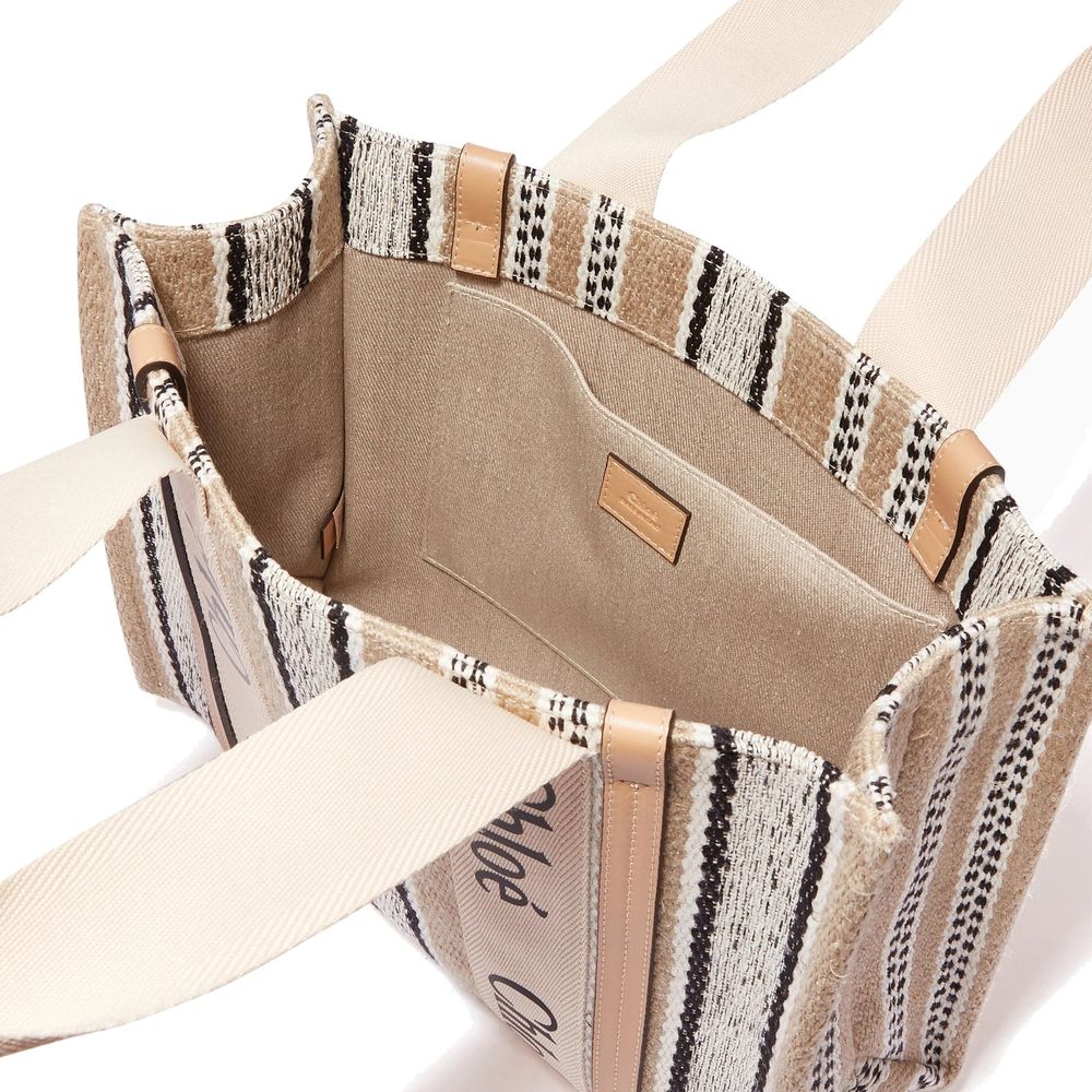 Beige Leinen-Tragetasche