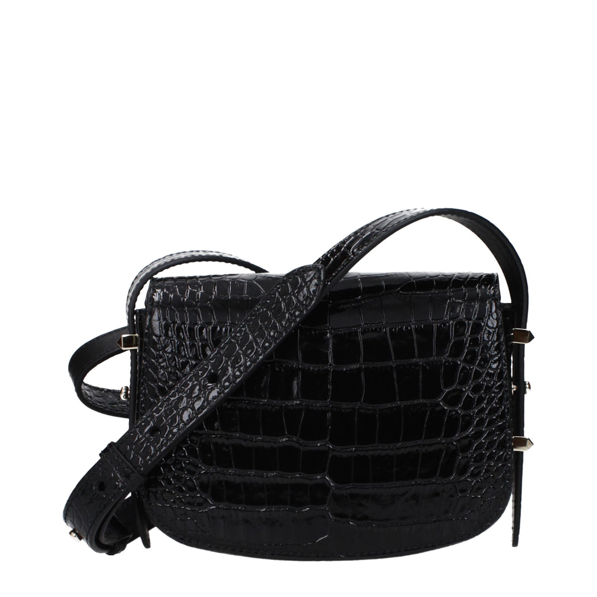 Black leather shoulder bag
