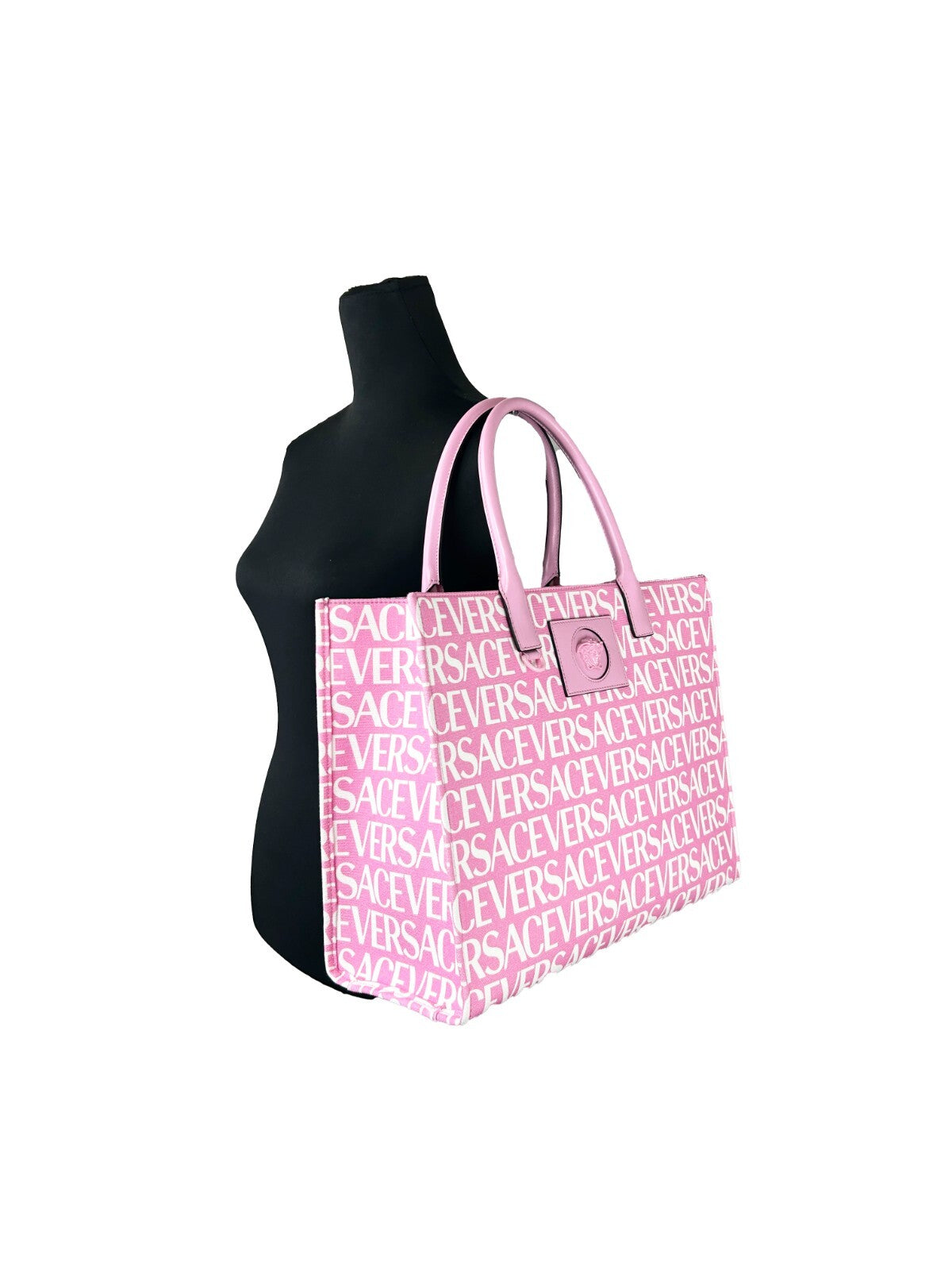 Versace Medusa Große Canvas Shopper Bag Baby Pink