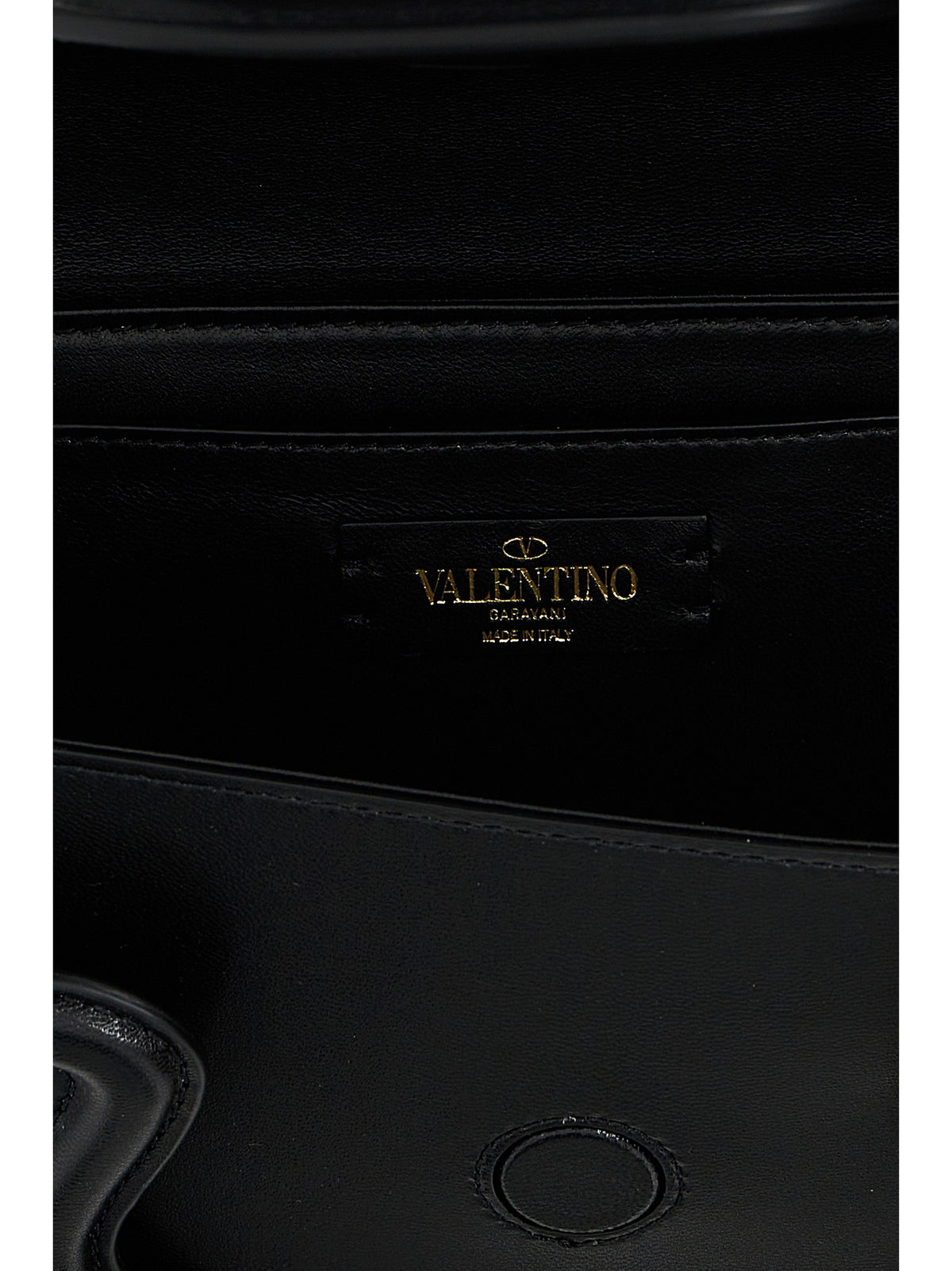 Black leather shoulder bag