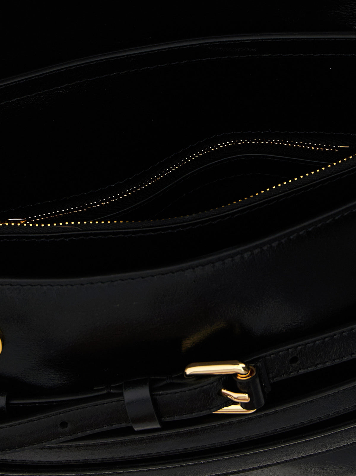 Black leather shoulder bag