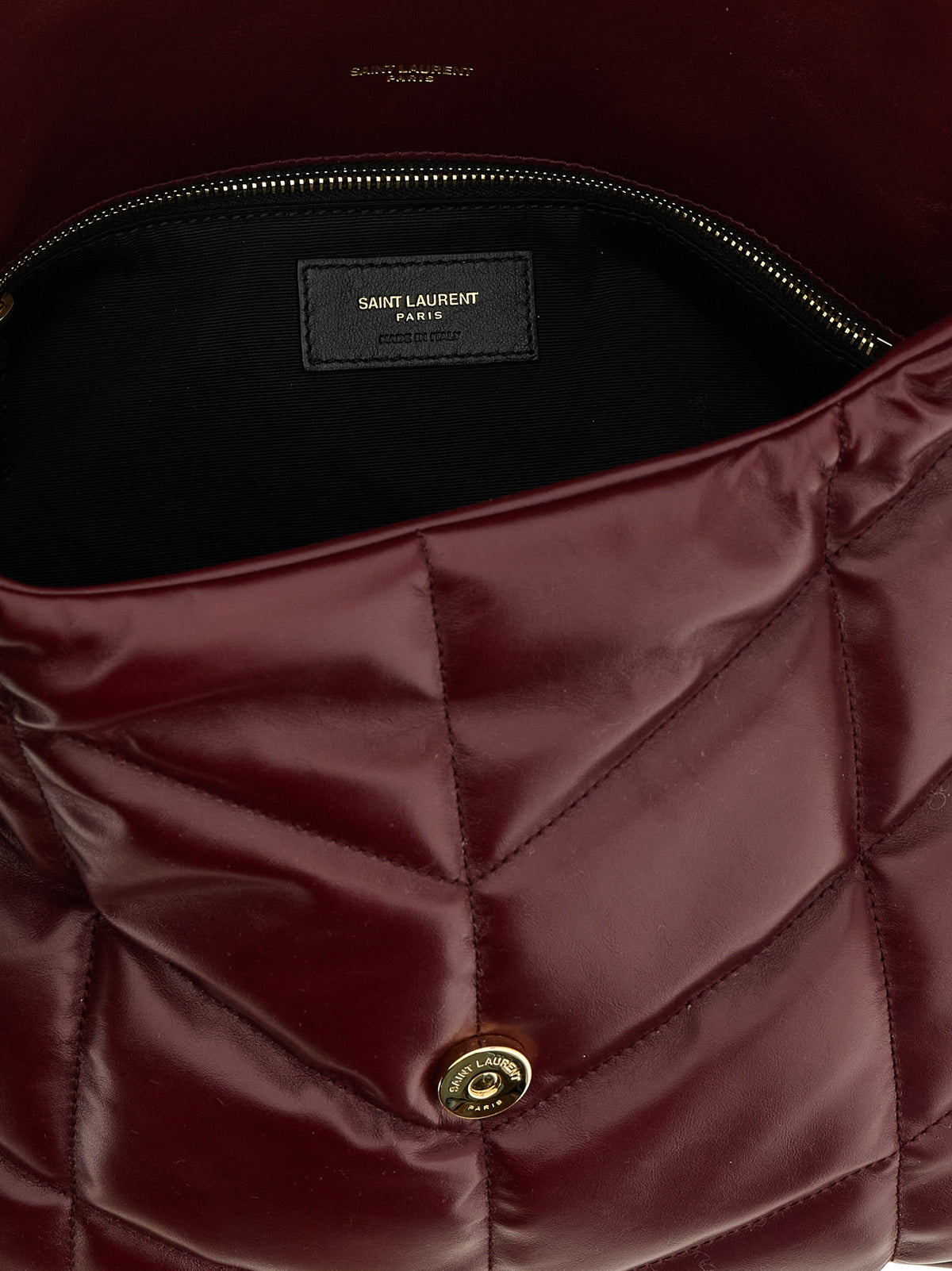 Schultertasche aus bordeauxrotem Kalbsleder