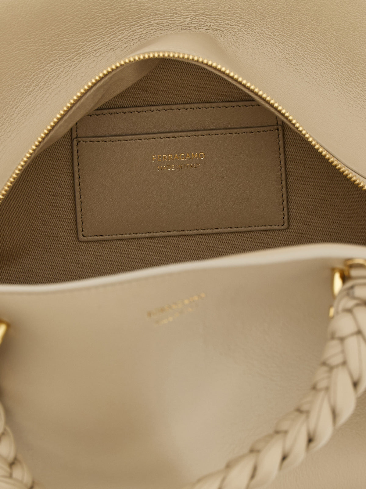 Graue Kalbsleder-Handtasche
