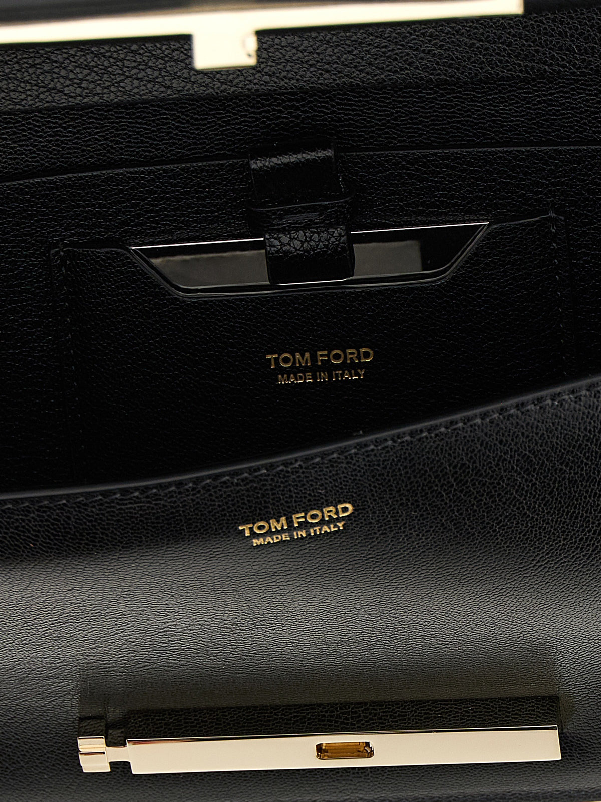 Black goatskin messenger bag