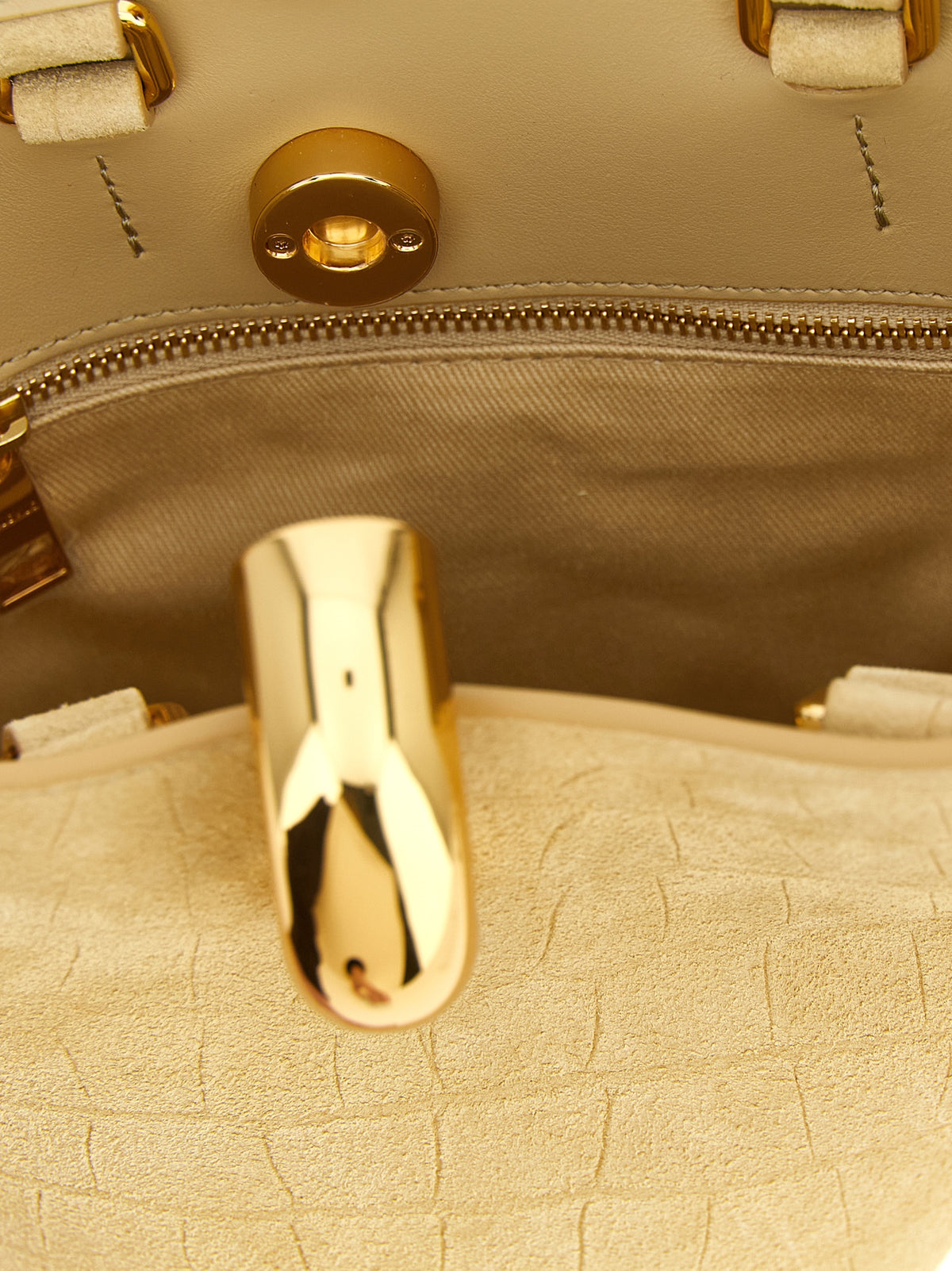 Beige calfskin handbag