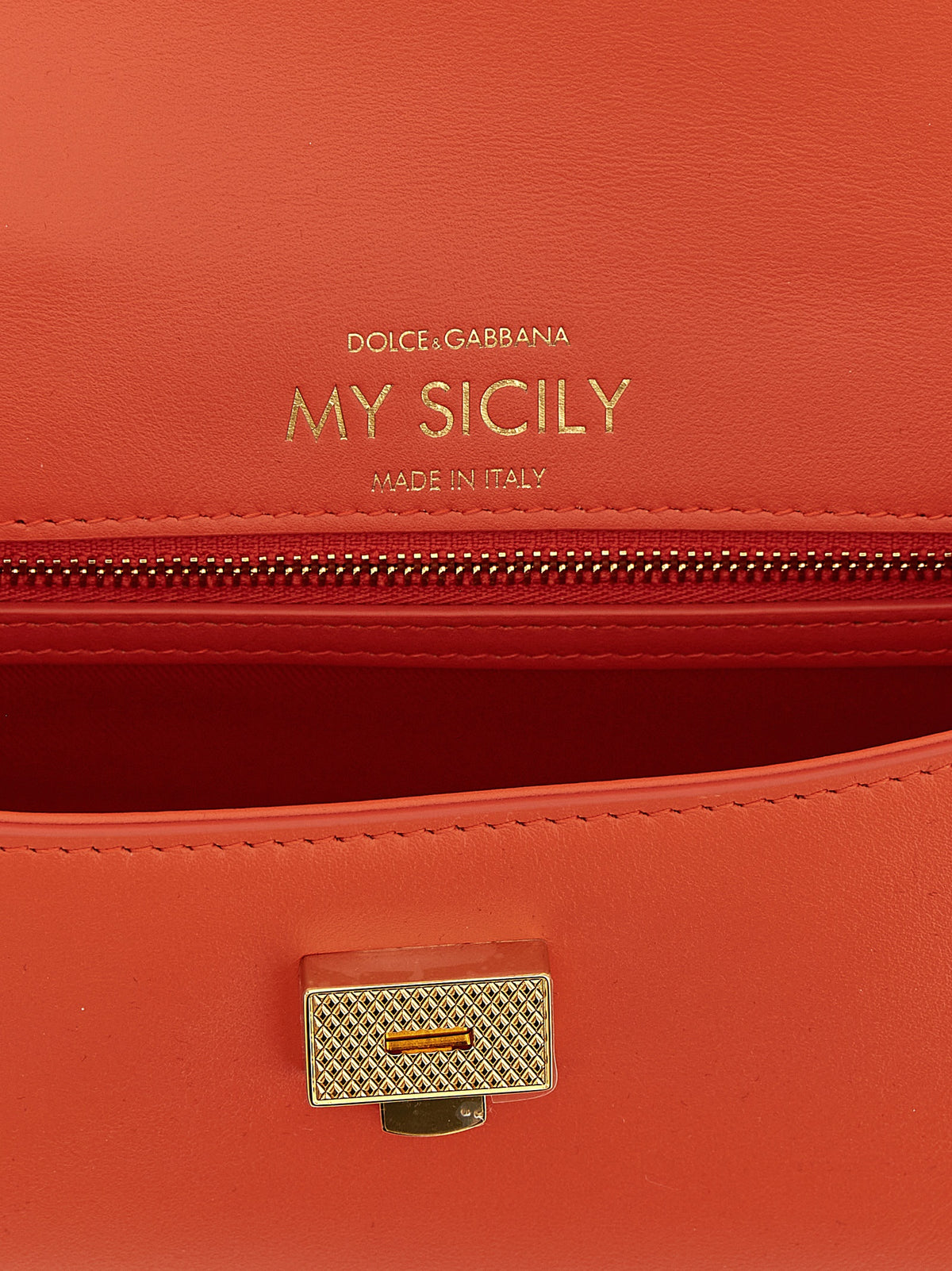 Orange Kalbsleder Damen Handtasche