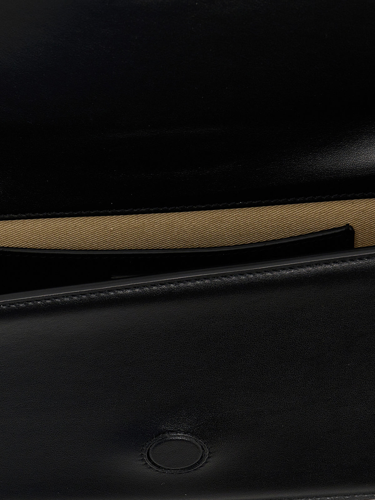 Black cowhide leather shoulder bag