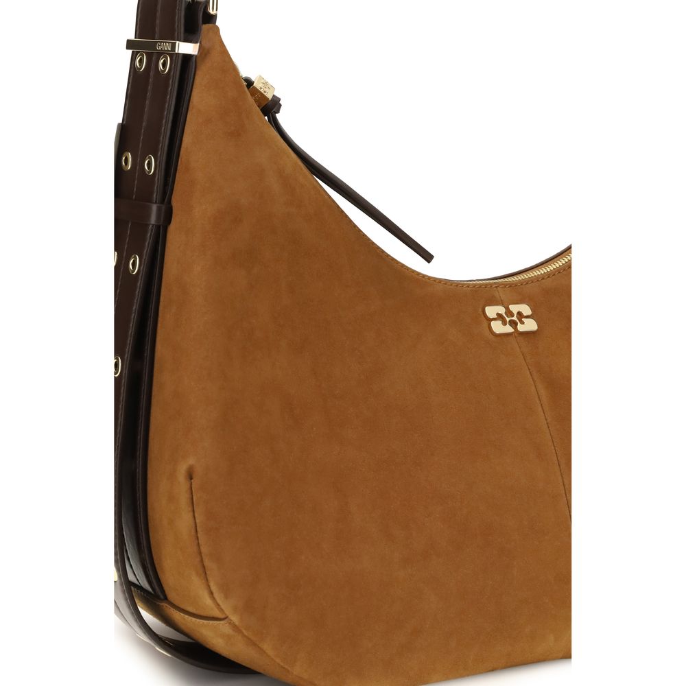 Braune Schultertasche aus recyceltem Polyester