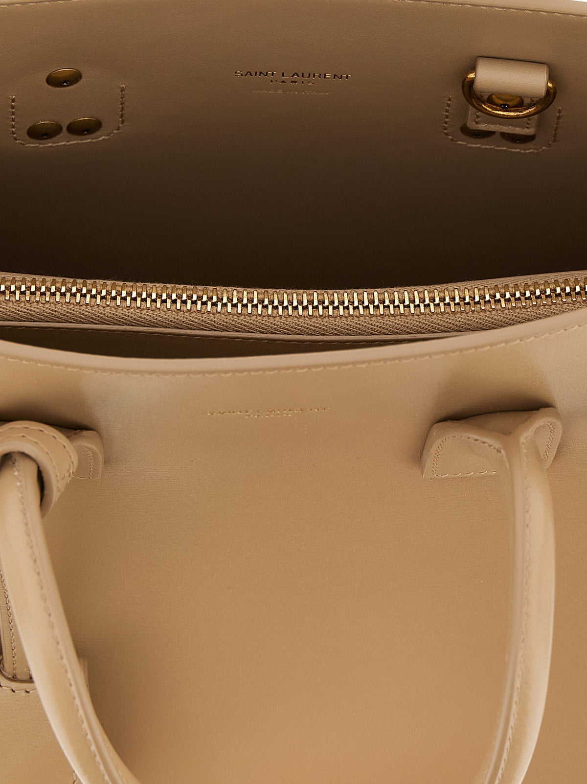 Beige calfskin handbag
