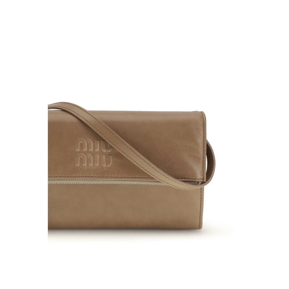 Beige Calf Leather Bos Taurus Wallet