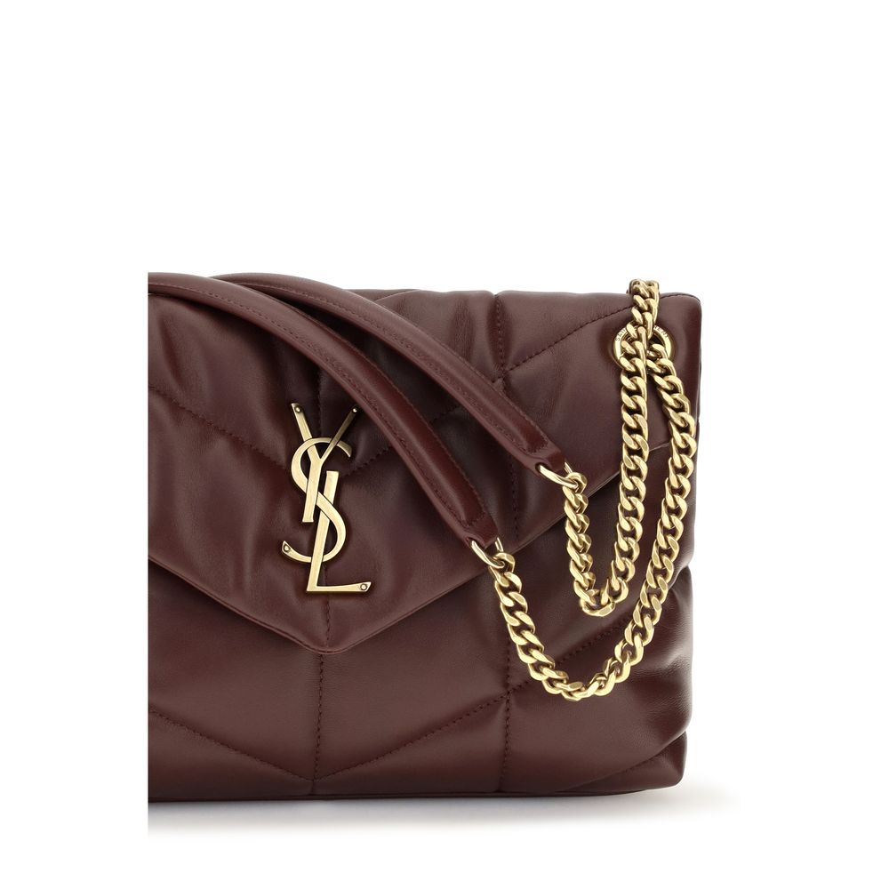 Schultertasche aus bordeauxrotem Lammleder