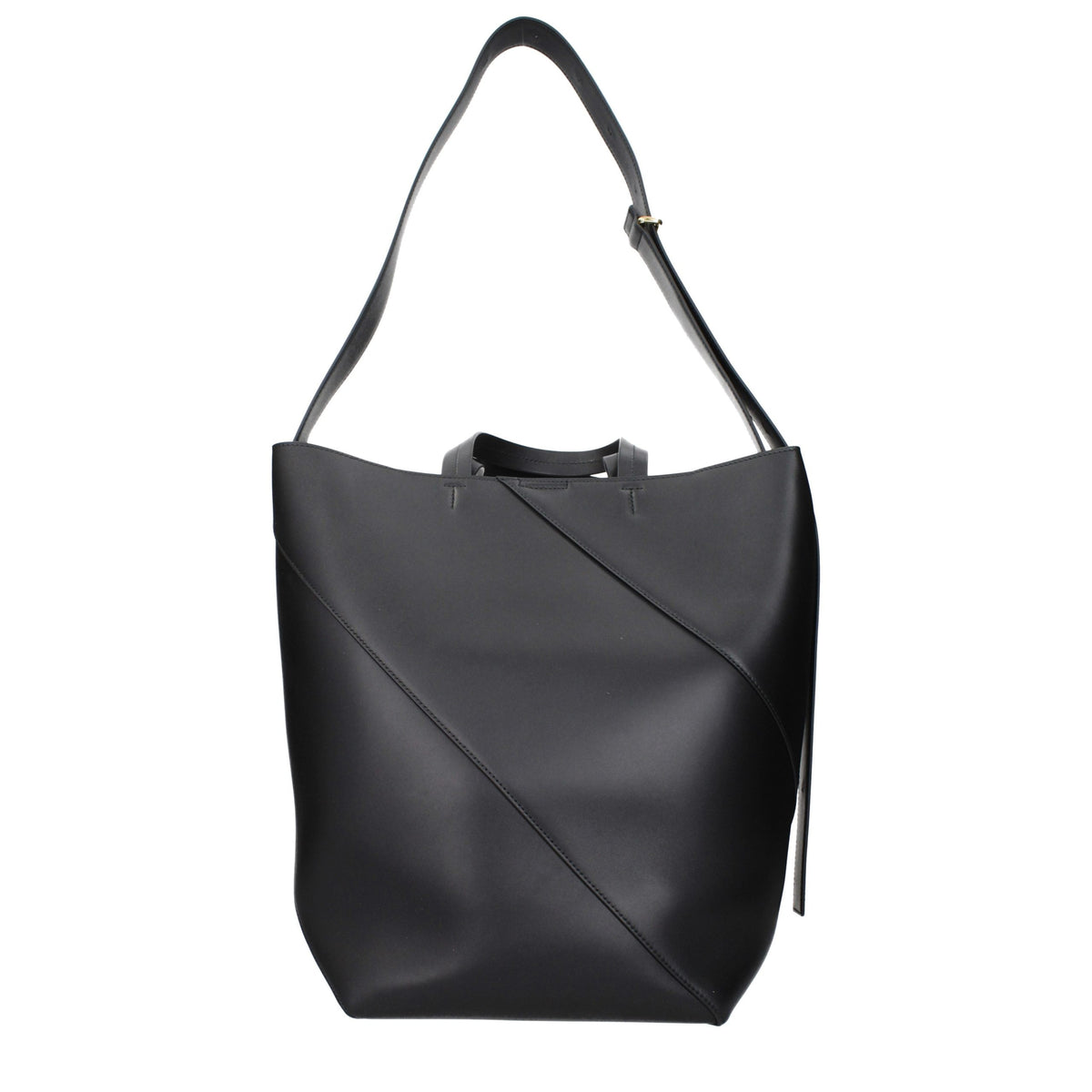 Black leather shoulder bag