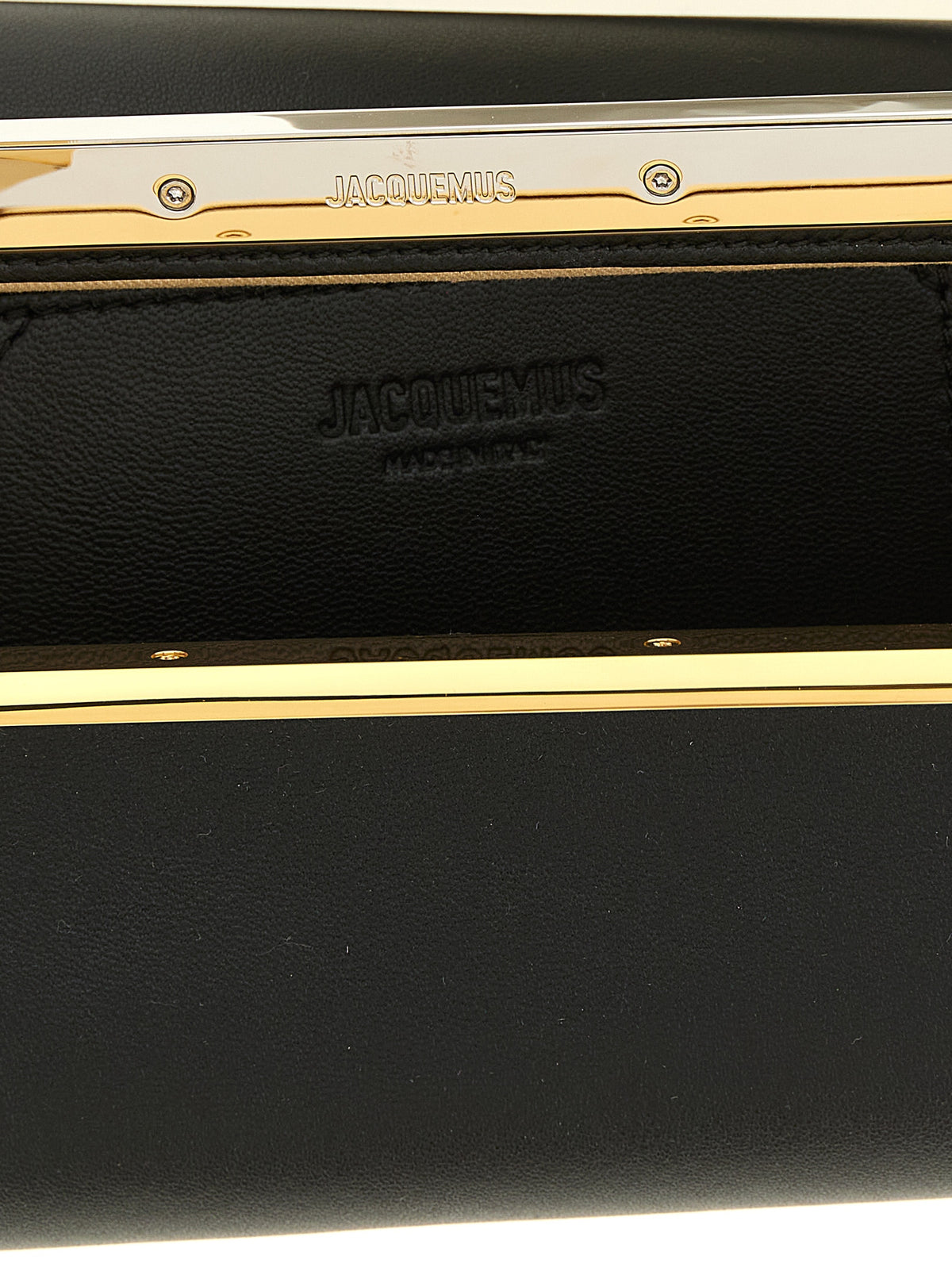 Black lambskin clutch