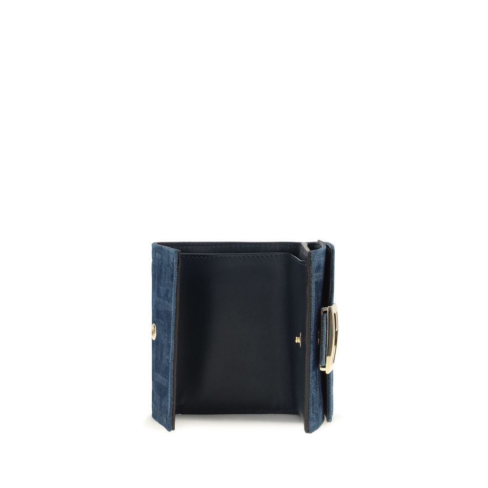 Blue cotton wallet