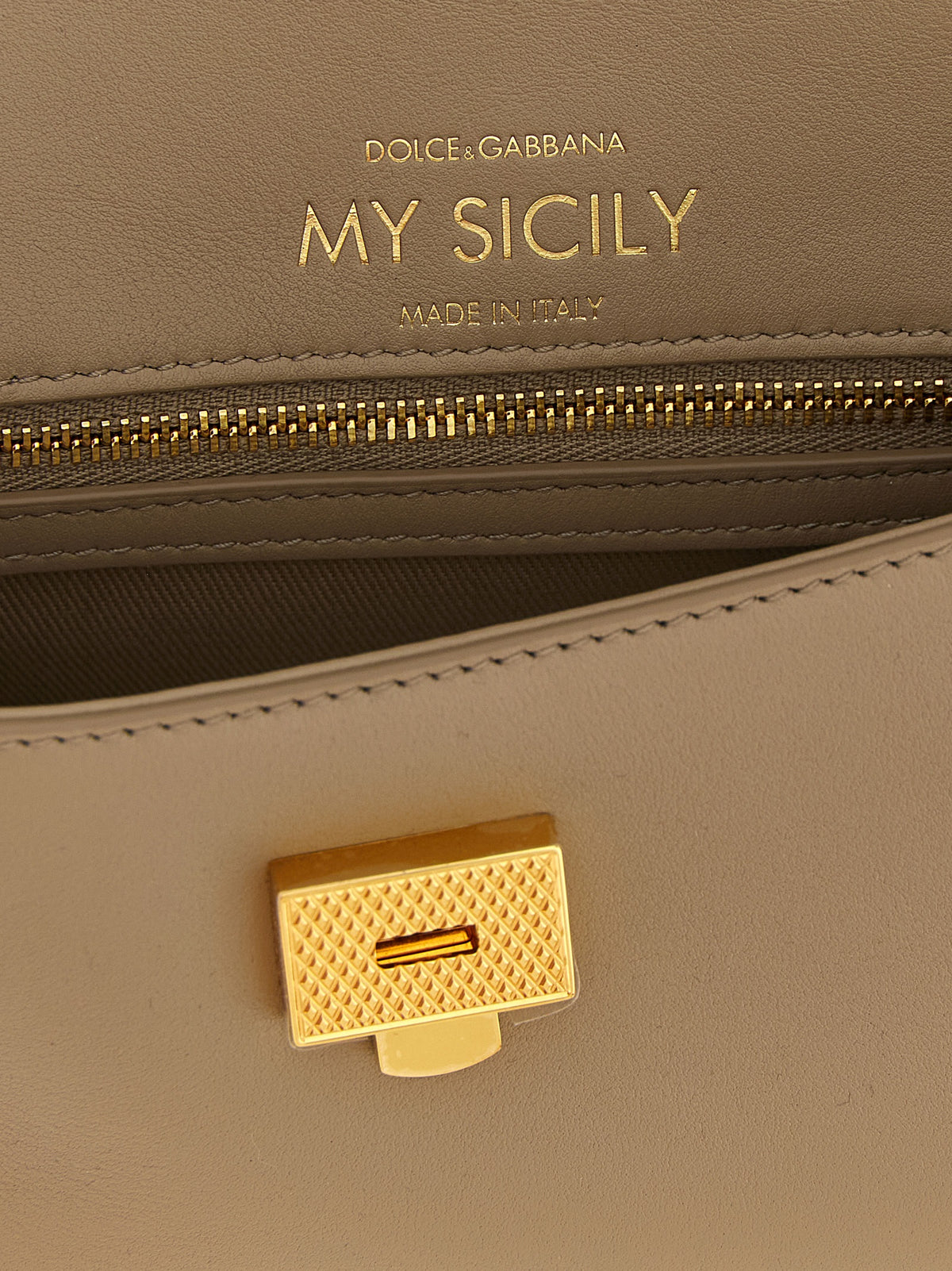 Beige Calfskin Shoulder Bag