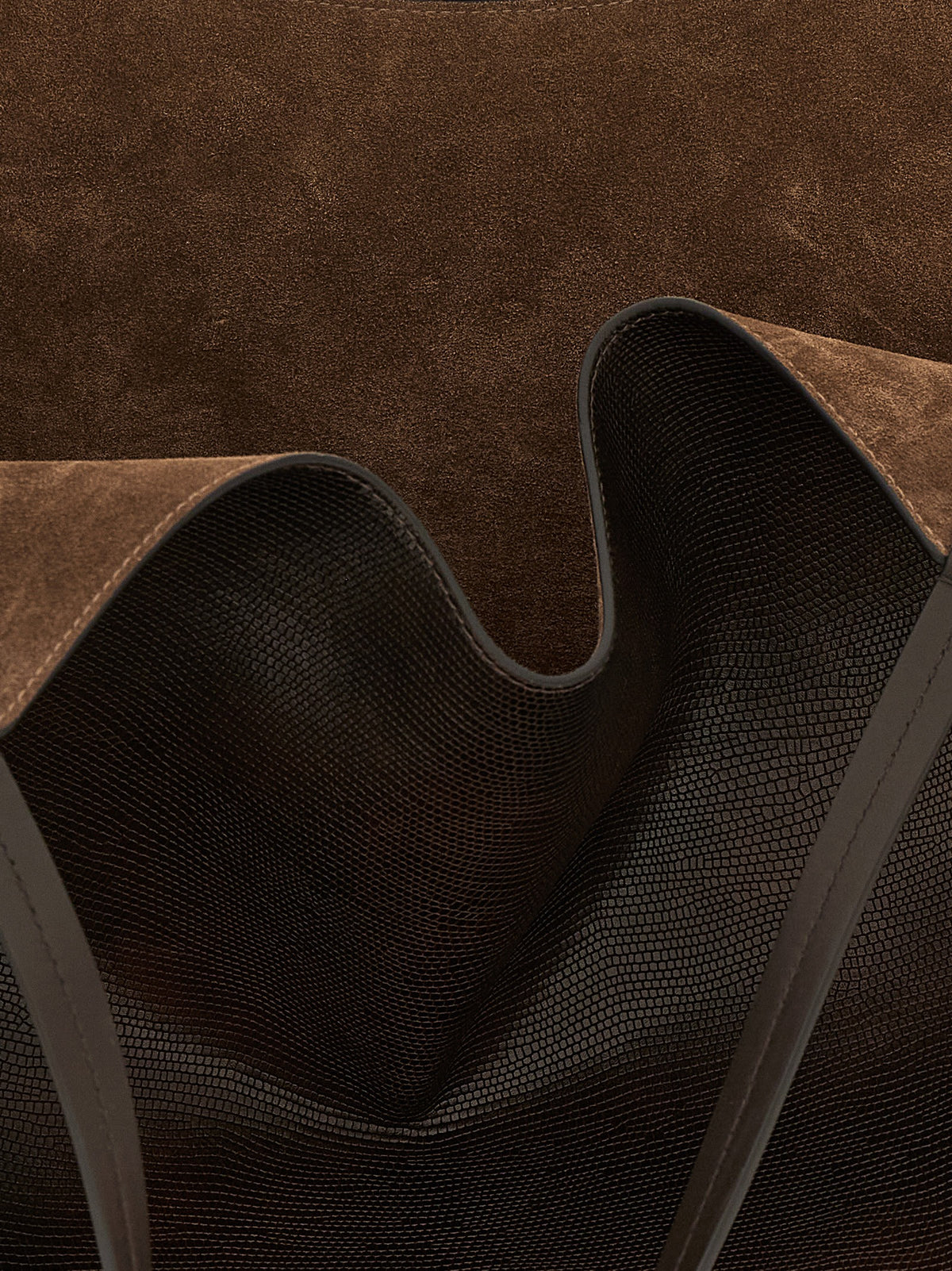 Brown calf leather tote bag