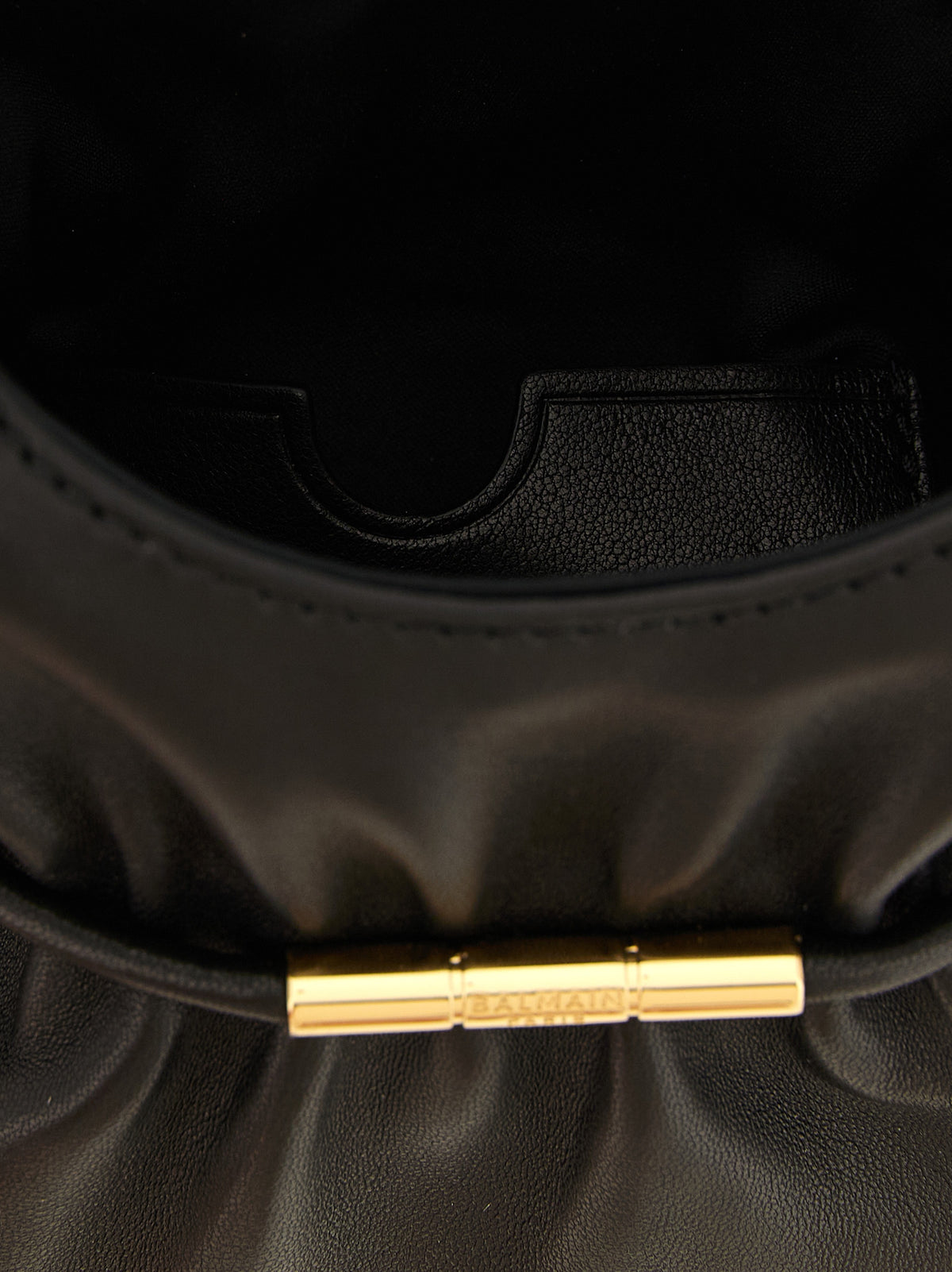 Schwarze Lammleder-Schultertasche