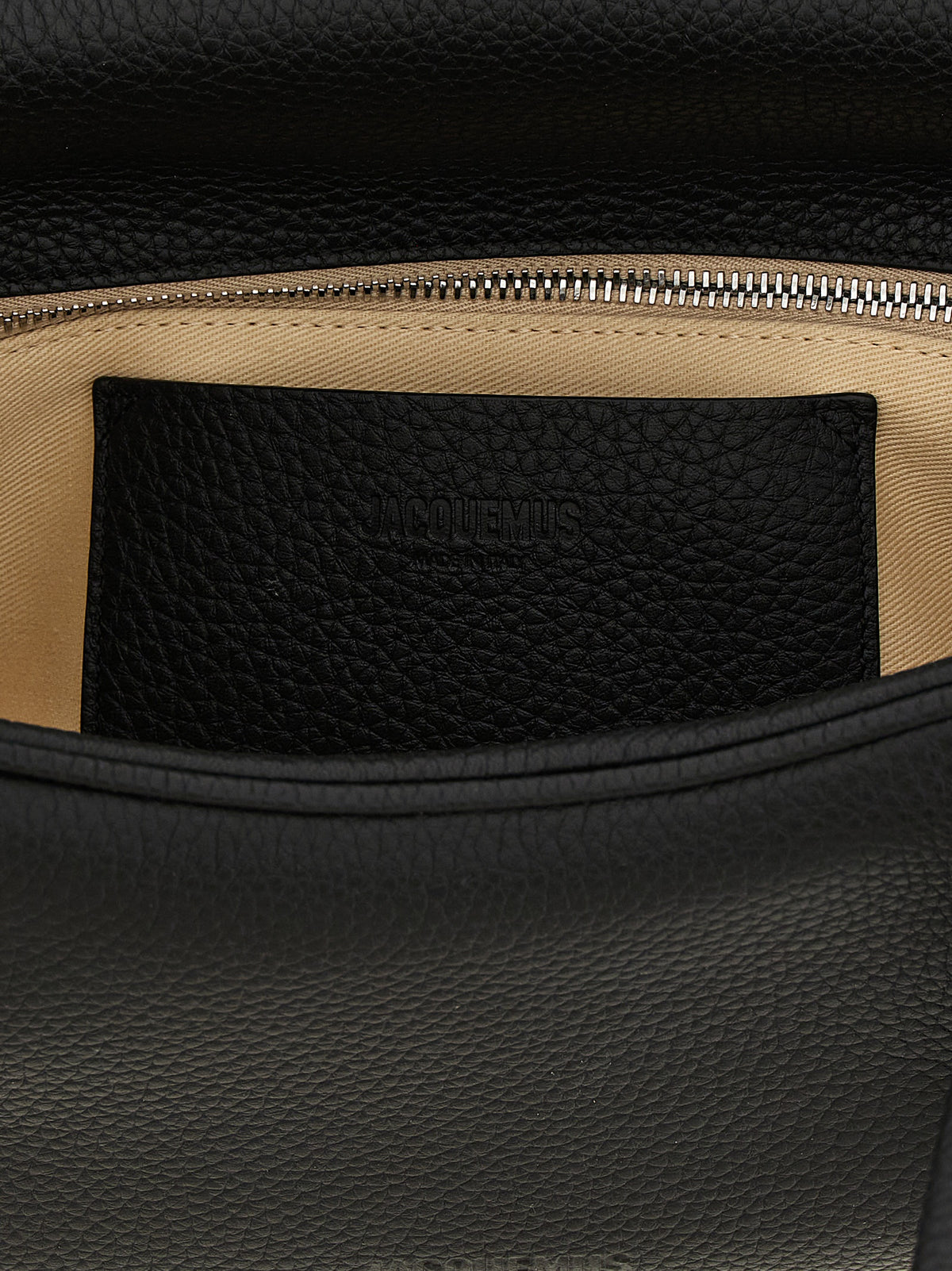 Black calf leather handbag