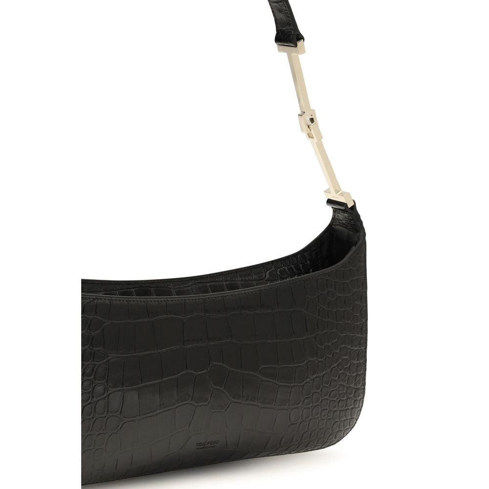 Black Bos Taurus Calf Leather Shoulder Bag
