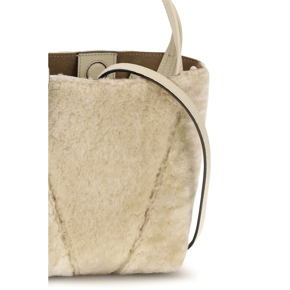 Beige Kalbsleder Bos Taurus Schultertasche