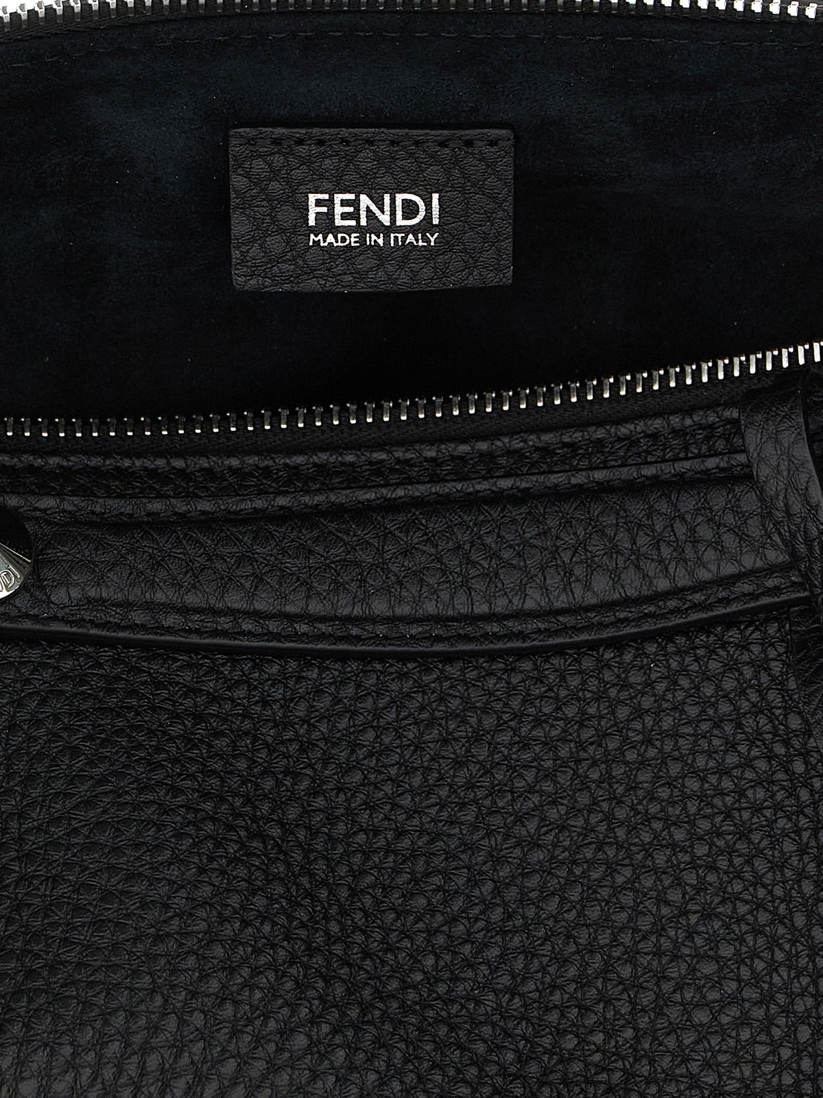 Black calf leather handbag