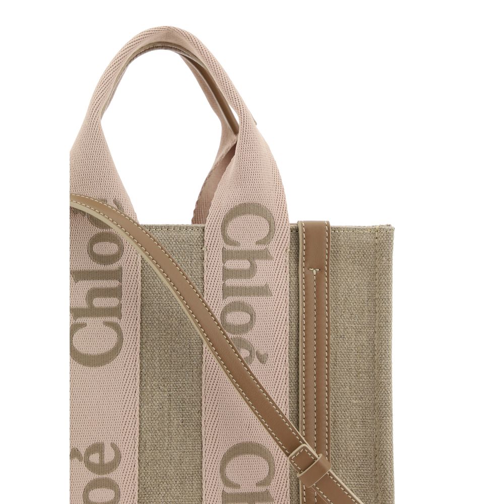 Beige Leinen Handtasche