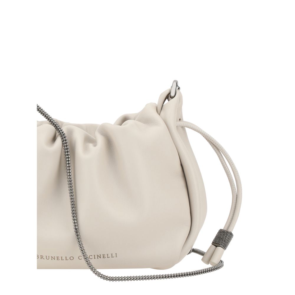 Beige Kalbsleder Bos Taurus Schultertasche