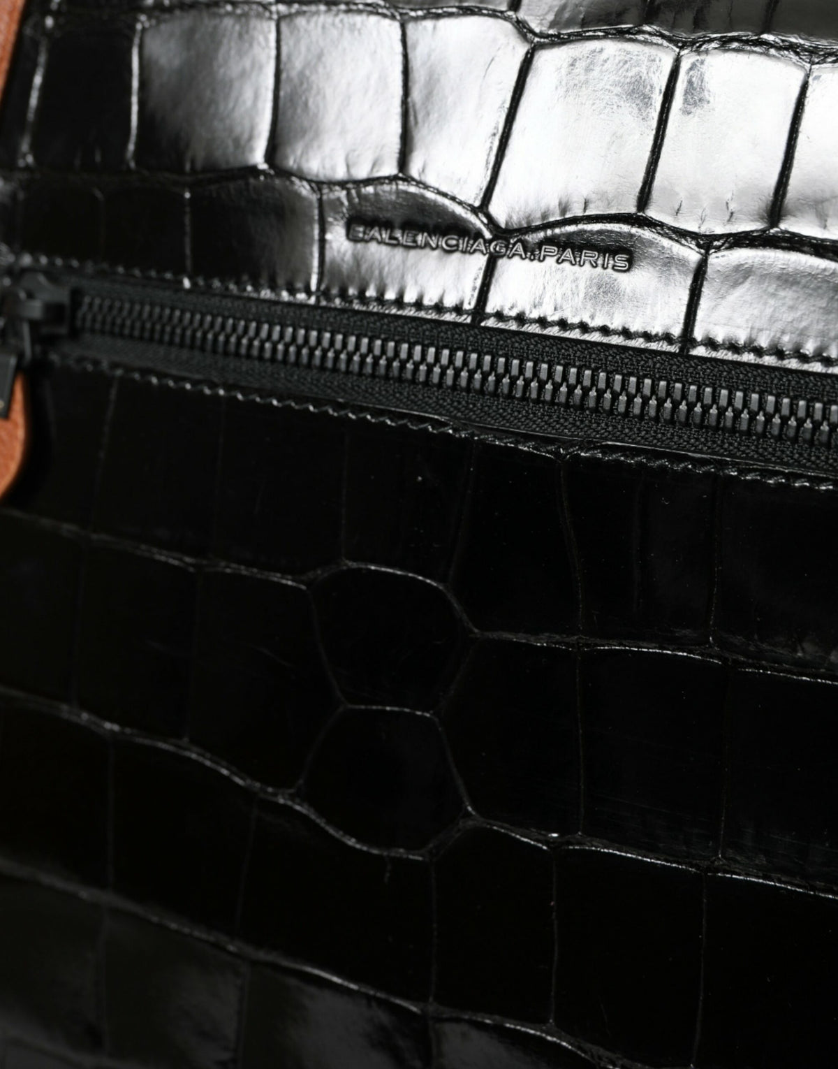 Schwarz Braun Exotische Haut Leder Vertikale Crossbody Geldbörse Tasche