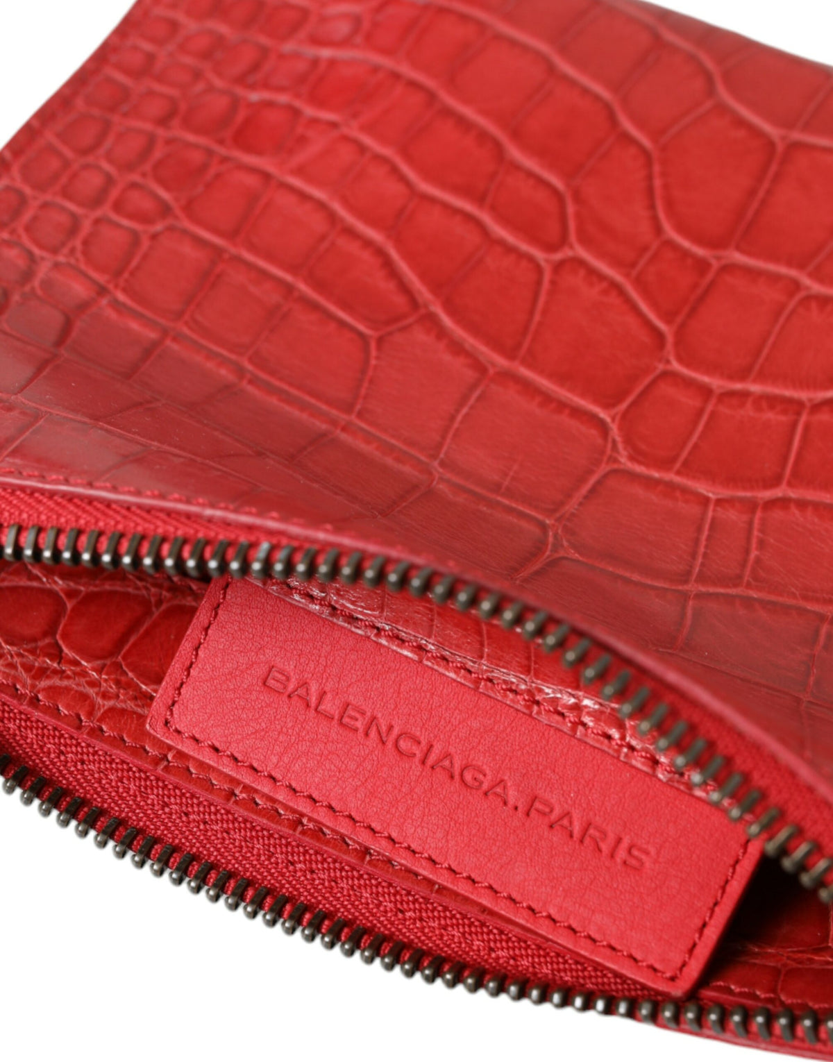 Rote exotische Haut Leder Classic Pouch Geldbörse Handgelenk Tasche