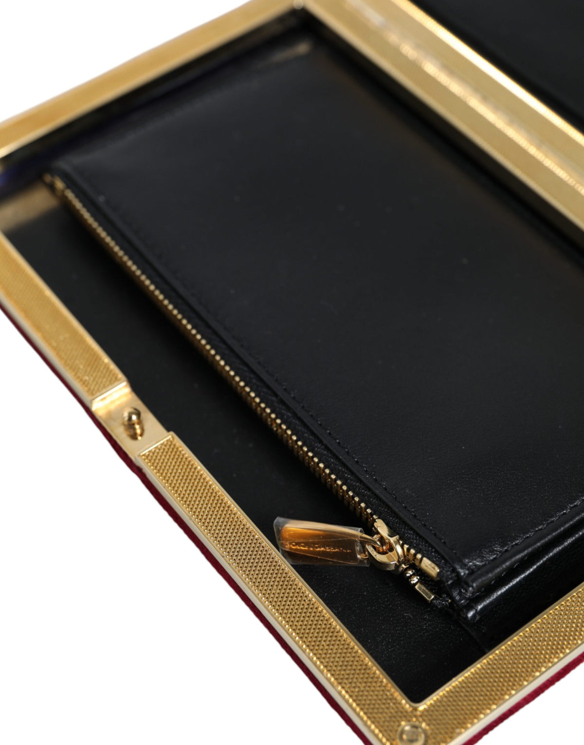 Red Velvet Gold Frame Clutch Evening Party Handbag