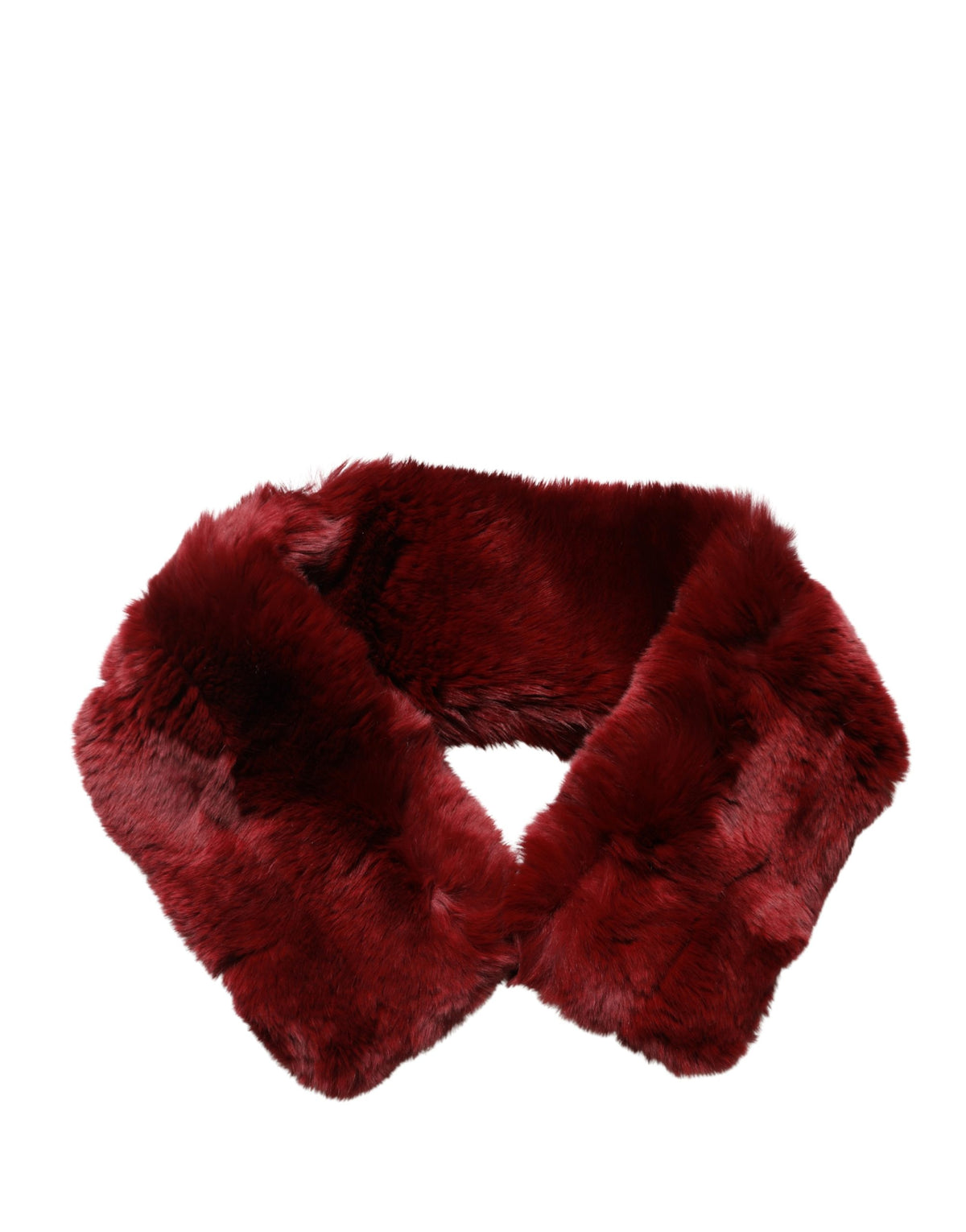 Roter Lammfellkragen Damen Nackenwärmer 50cm x 8cm Schal