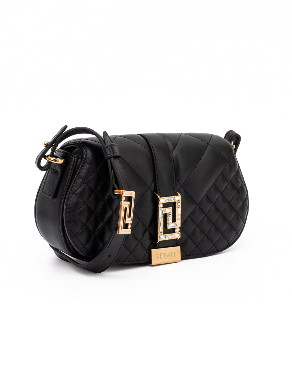 Black quilted leather shoulder bag