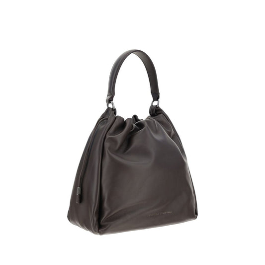 Braune Kalbsleder Bos Taurus Schultertasche