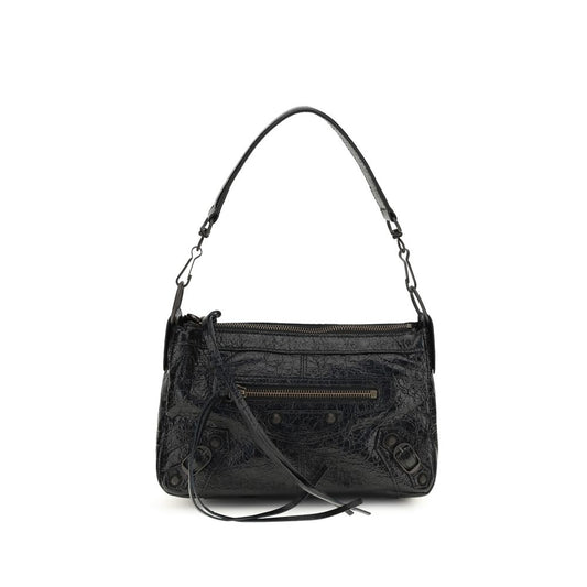 Schwarze Lammleder Schultertasche Ovis Aries Aries