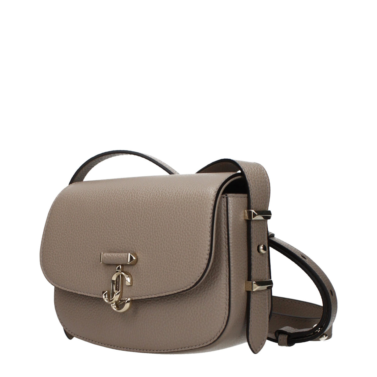 Grey Leather Shoulder Bag