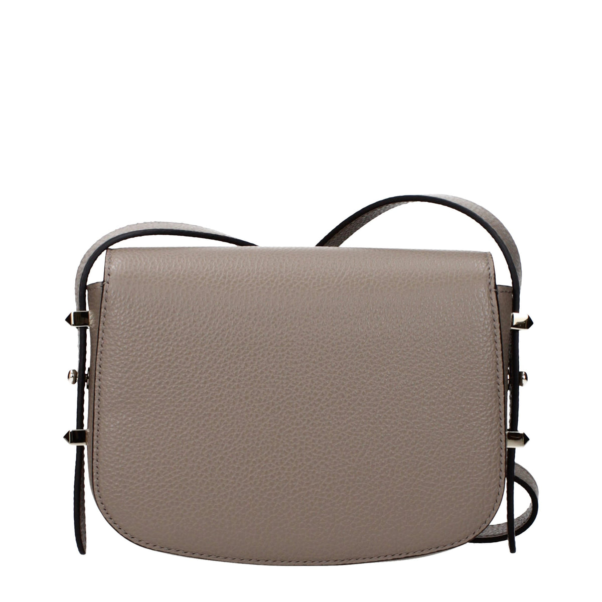 Grey Leather Shoulder Bag