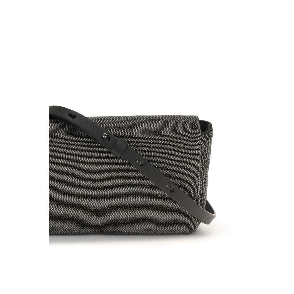 Schwarze Leder Umhängetasche