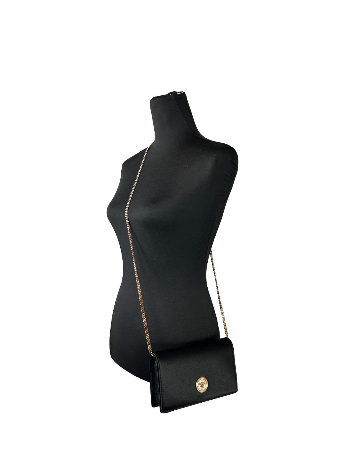 Versace Mini Chain Black Crossbody Geldbörse
