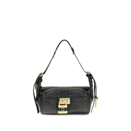 Black Bos Taurus Calf Leather Shoulder Bag