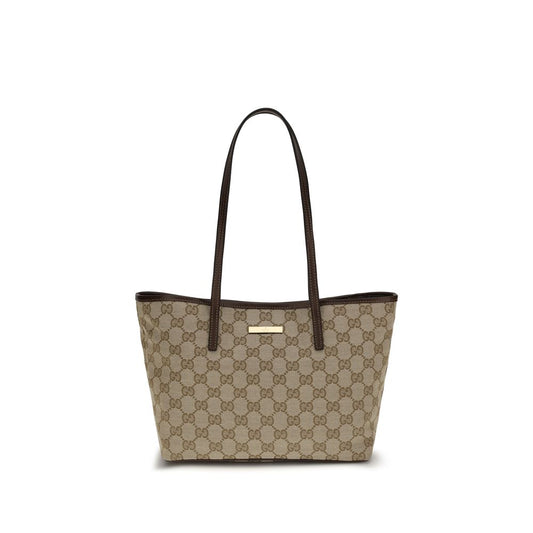 Beige Stoff-Handtasche