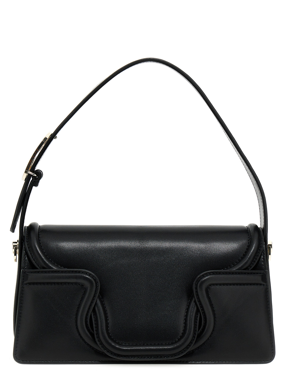 Black leather shoulder bag
