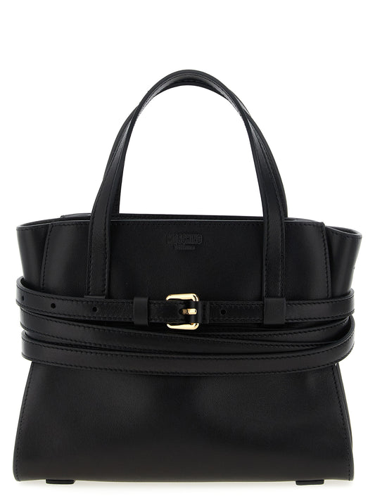 Schwarze Handtasche aus Polyester