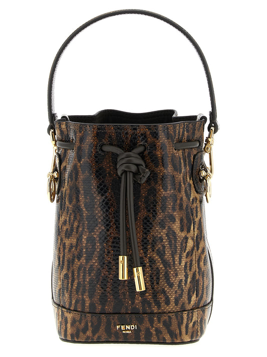 Brown velvet leather handbag