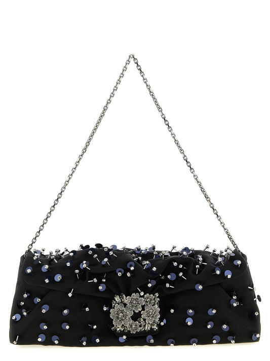 Schwarze Clutch aus Viskose