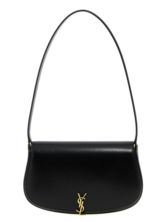 Schwarze Kalbsleder-Schultertasche