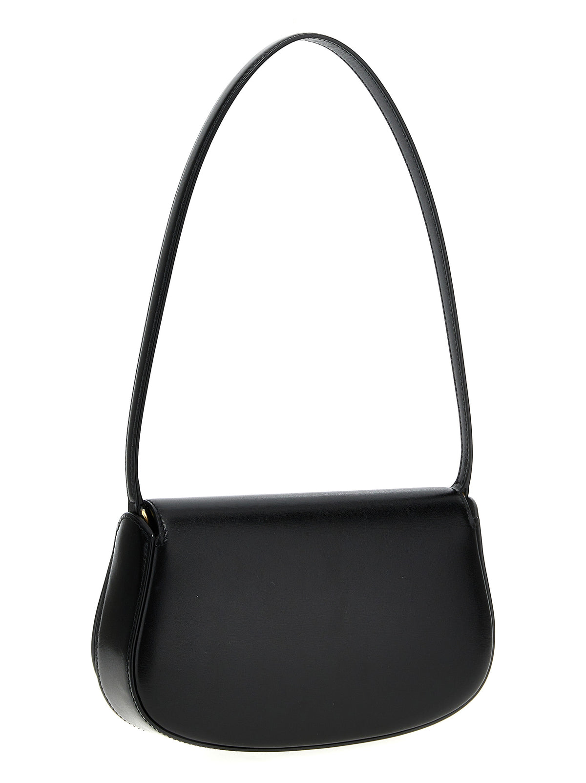 Schwarze Kalbsleder-Schultertasche