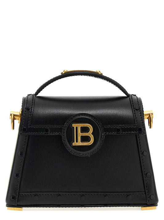 Black calf leather handbag