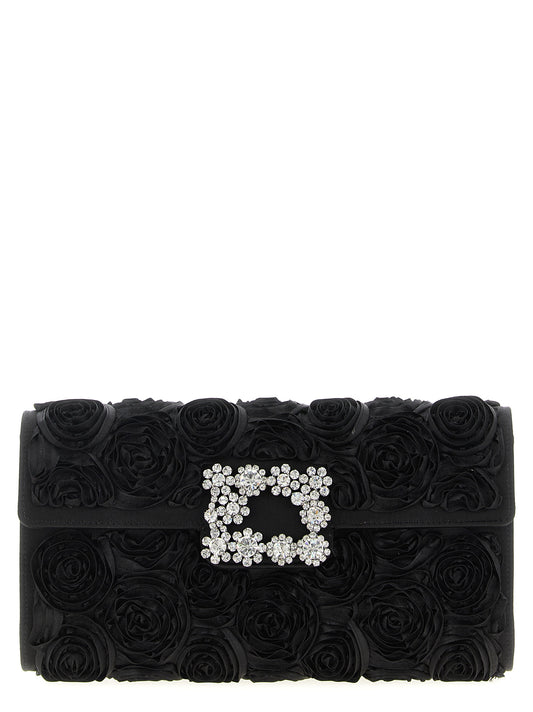 Schwarze Clutch aus Viskose